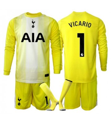 Tottenham Hotspur Guglielmo Vicario #1 Målmand Tredjetrøje Børn 2025-26 Langærmet (+ Korte bukser)